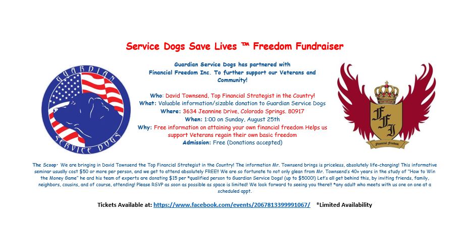 Service Dogs Save Lives™ Freedom Fundraiser @ Guardian Service Dogs